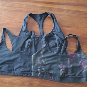 3 lululemon black bras